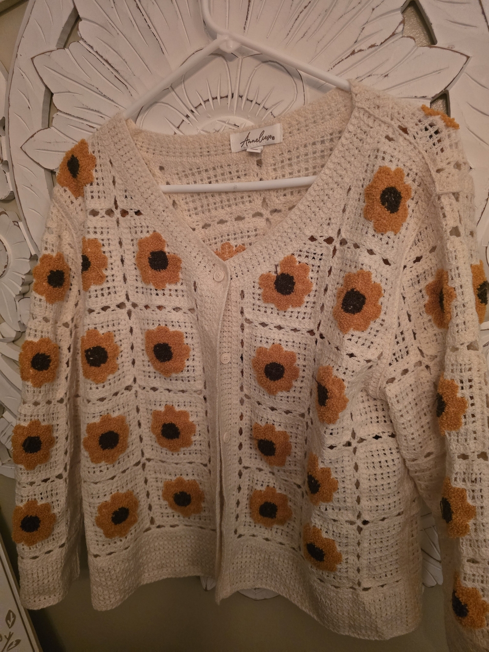 Crochet Daisy Cardigan: Handmade Knitted Women's Jacket